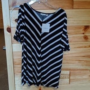 Nautical Cold Shoulder Top